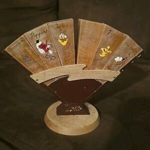 Rustic Wooden Spice Holder with Hand-Painted Accents